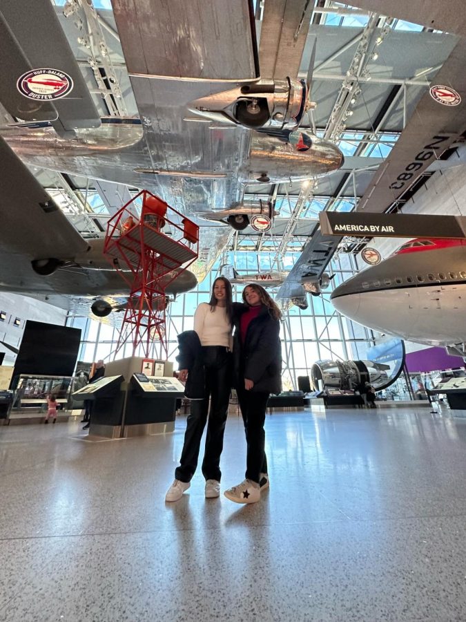 Shadow Secretary Daniella Roos 24 and Shadow President Mia Padron 24 at the Smithsonian Air and Space Museum.
