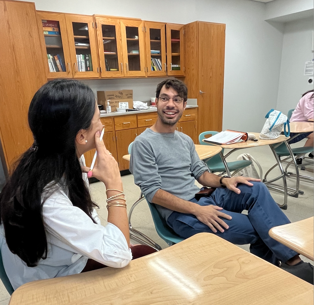 Ms. Cannon and Mr. Silva meet regularly as part of the new faculty mentorship program