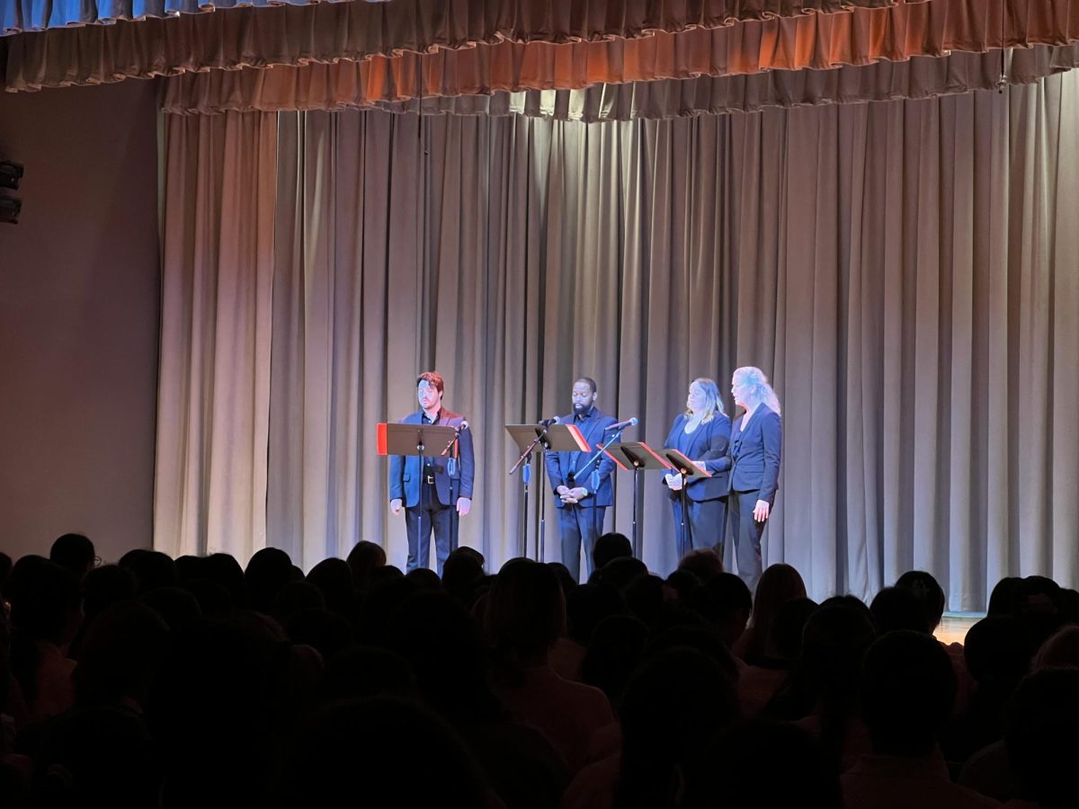 Seraphic Fire performs during a special assembly for Carrollton's Upper School.