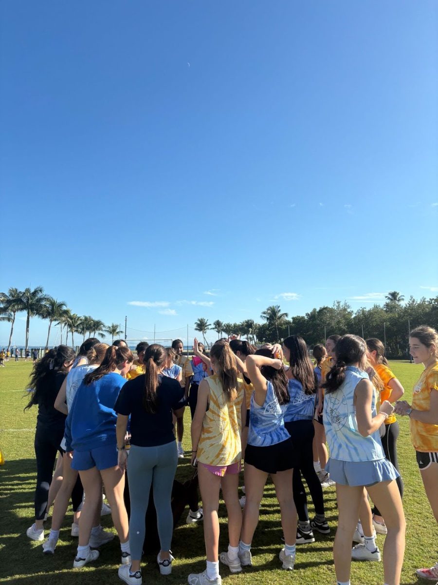 Students prepare to give their best out on the field. 