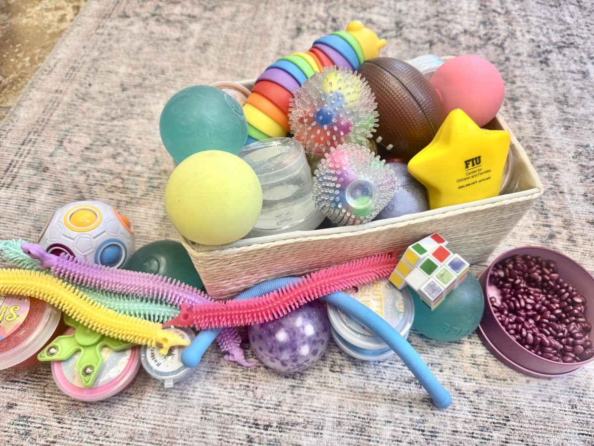 Many classes at Carrollton have boxes of fidget toys for students. 