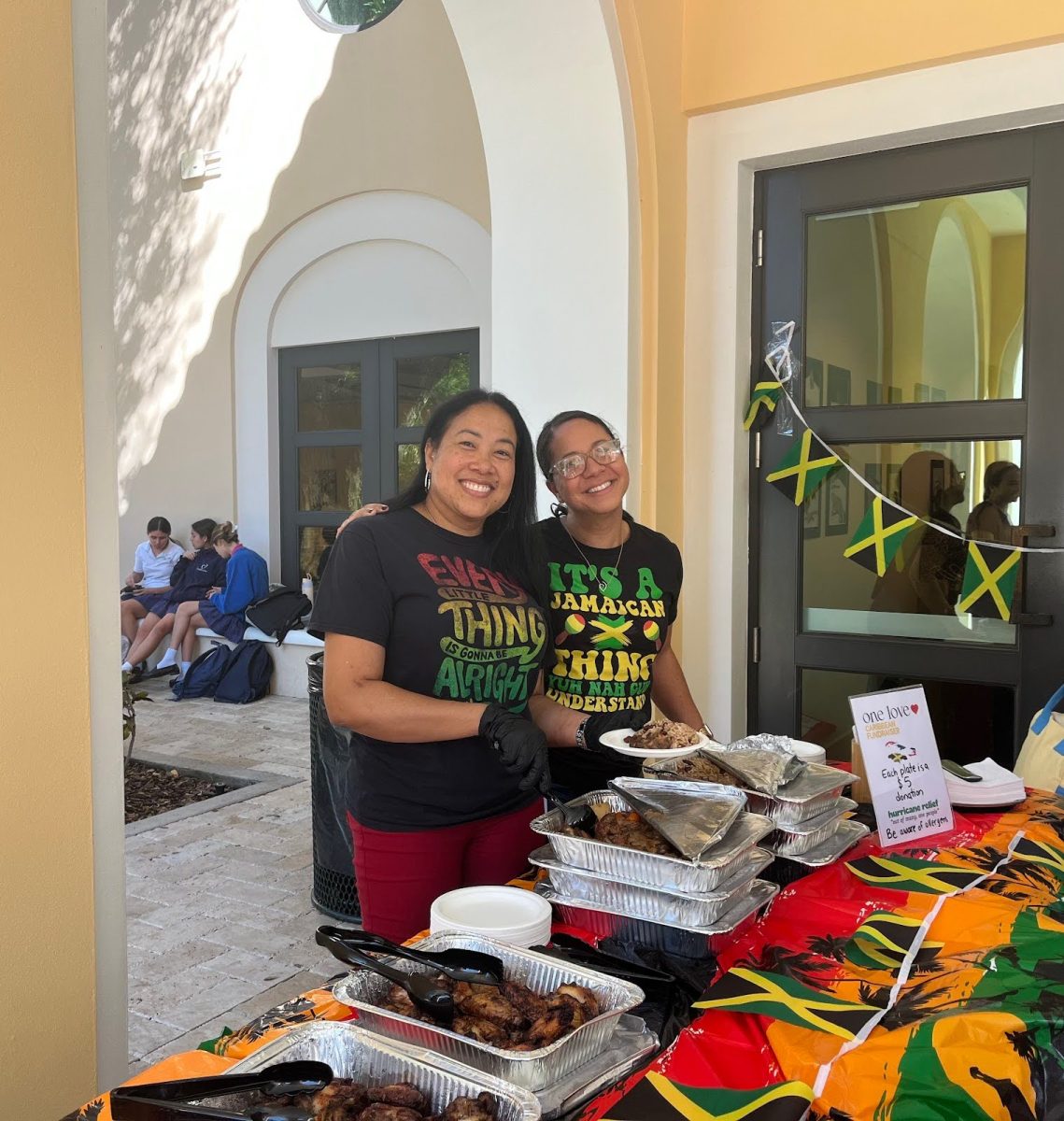 Carrollton mother Mrs. Smith and Head of Lower School Ms. Hernandez participate in a fundraiser for Hurricane Melissa relief.